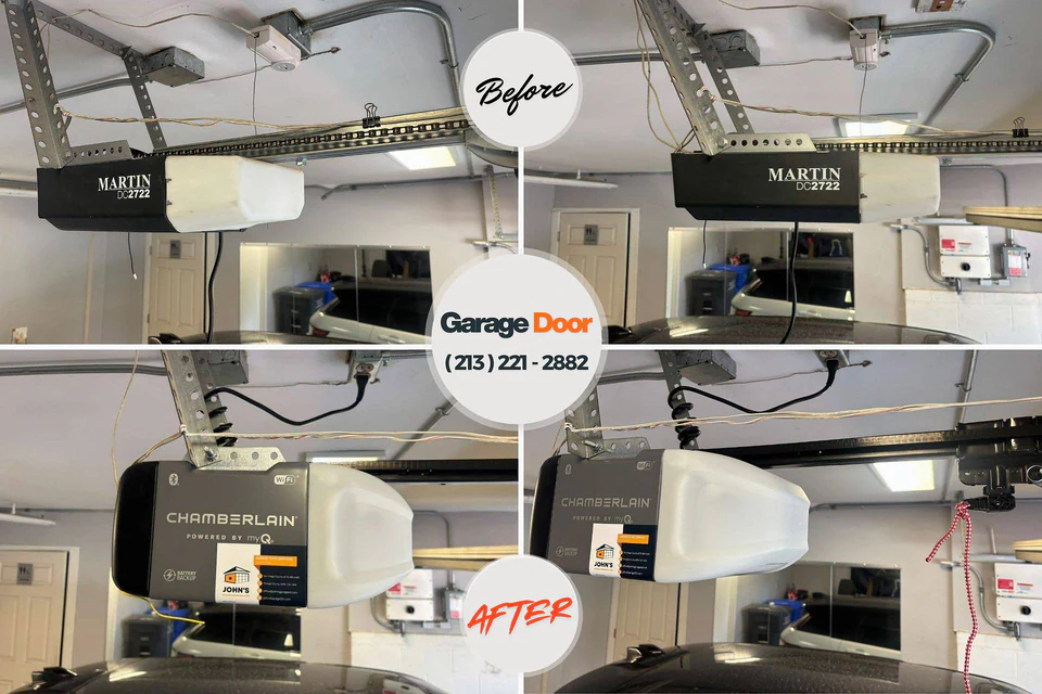 Before and after: garage door repair Meridianville, AL